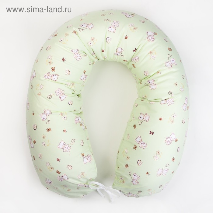 Подушка для беременных, 25х170 см, бязь, чехол на молнии, файбер, цвет зелёный МИКС - Фото 1