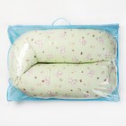 Подушка для беременных, 25х170 см, бязь, чехол на молнии, файбер, цвет зелёный МИКС - Фото 4