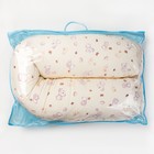 Подушка для беременных, 25х170 см, бязь, чехол на молнии, файбер, цвет бежевый МИКС - Фото 4