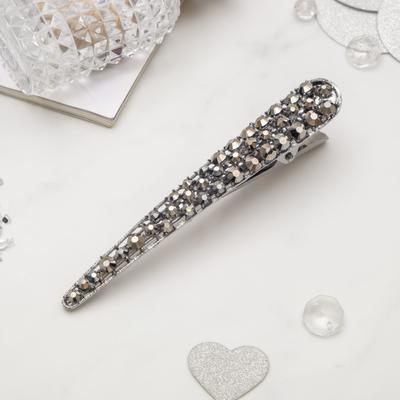 Зажим для волос "Сияние" 12,5 см, серый