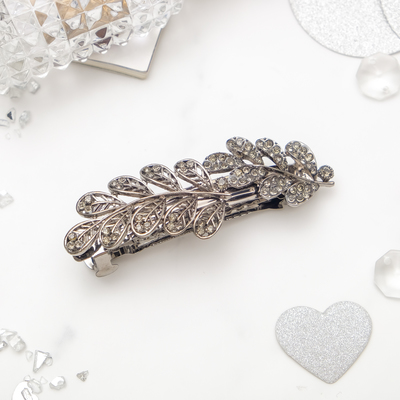 Заколка-автомат для волос "Романс" 8,5 см листья