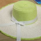 Шляпа пляжная "Настроение", цвет бело-салатный, обхват головы 58 см, ширина полей 14 см - Фото 2