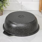 Кастрюля-жаровня KUKMARA Granit ultra original, 3 л, d=27 см, стеклянная крышка, антипригарное покрытие, чёрная - Фото 4