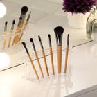 Подставка для кистей, 6 секций, 18 × 7 × 6 см, цвет прозрачный - Фото 1