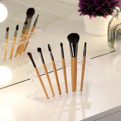 Подставка для кистей, 6 секций, 18 × 7 × 6 см, цвет прозрачный