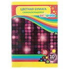 Бумага цветная самоклеящаяся А5, 10 листов 10 цветов - Фото 1