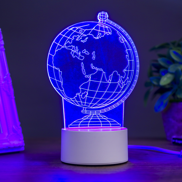 Светильник "Глобус" LED RGB от сети 9,5x11x18 см RISALUX - фото 1887843382