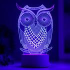 Светильник «Большой филин» LED RGB от сети 9.5×13×22 см RISALUX - Фото 4