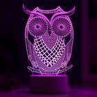Светильник «Большой филин» LED RGB от сети 9.5×13×22 см RISALUX - Фото 5