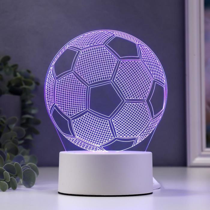 Светильник "Футбольный мяч" LED RGB от сети 9,5x12,5x16 см - фото 1906977391