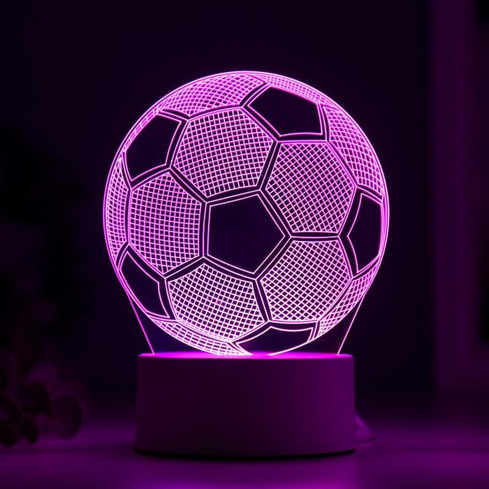 Светильник "Футбольный мяч" LED RGB от сети 9,5x12,5x16 см - фото 1906977395