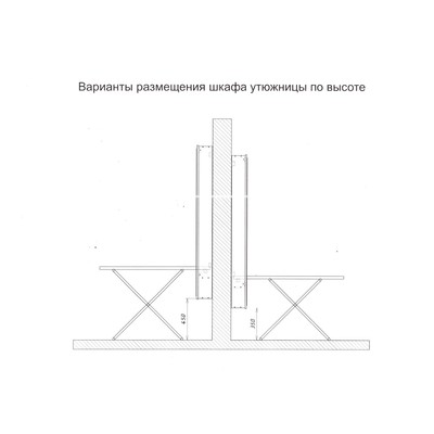 Пенал с зеркалом с гладильной доской светлана 500х150х1740 дуб сонома