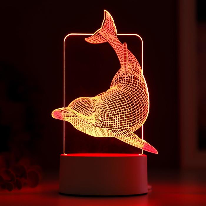 Светильник "Большой дельфин" LED RGB от сети RISALUX - фото 1906977401