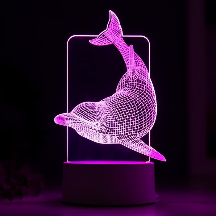 Светильник "Большой дельфин" LED RGB от сети RISALUX - фото 1906977403
