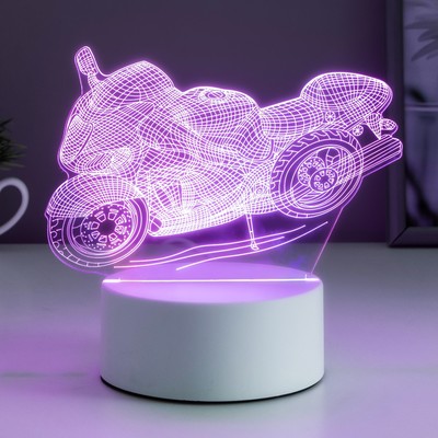 Светильник "Гоночный мотоцикл" LED RGB от сети  9,5х16х14 см RISALUX