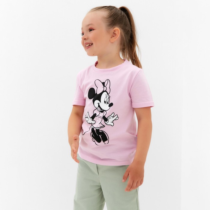 Футболка детская Disney "Минни", рост 110-116 (32), розовый - фото 1906977499