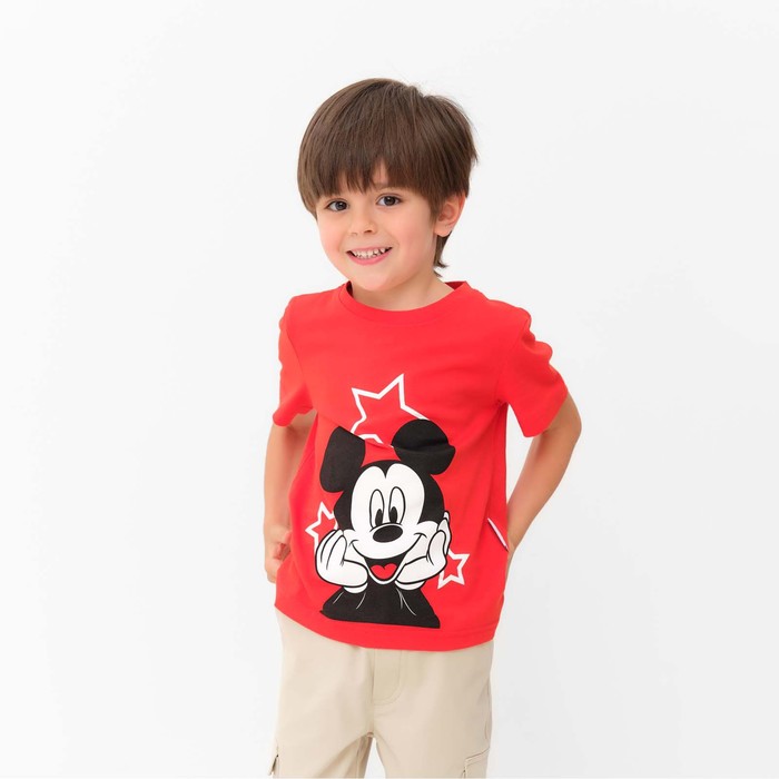 Футболка детская Disney Микки Маус, рост 98-104 (30), красный