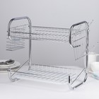 Сушилка для посуды Доляна «Стойка», Р-образная, 40×23,5×34 см, цвет хром - фото 27087497