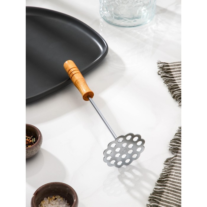 Толкушка Доляна «Деревенька. Цветочек», h=21.5 см - Фото 1