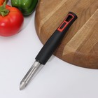 Овощечистка вертикальная Доляна «Чили», 18.5 см, нержавеющая сталь, чёрная - Фото 1