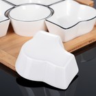 Набор салатников керамических с крышкой на деревянной подставке «Эстет. Квадрат», 5 предметов, 33×27,5×11 см, цвет белый - фото 20897981