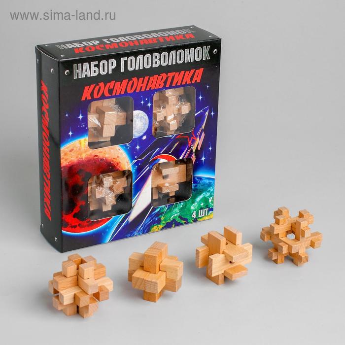 Набор деревянных головоломок «Космонавтика» 4 шт - Фото 1