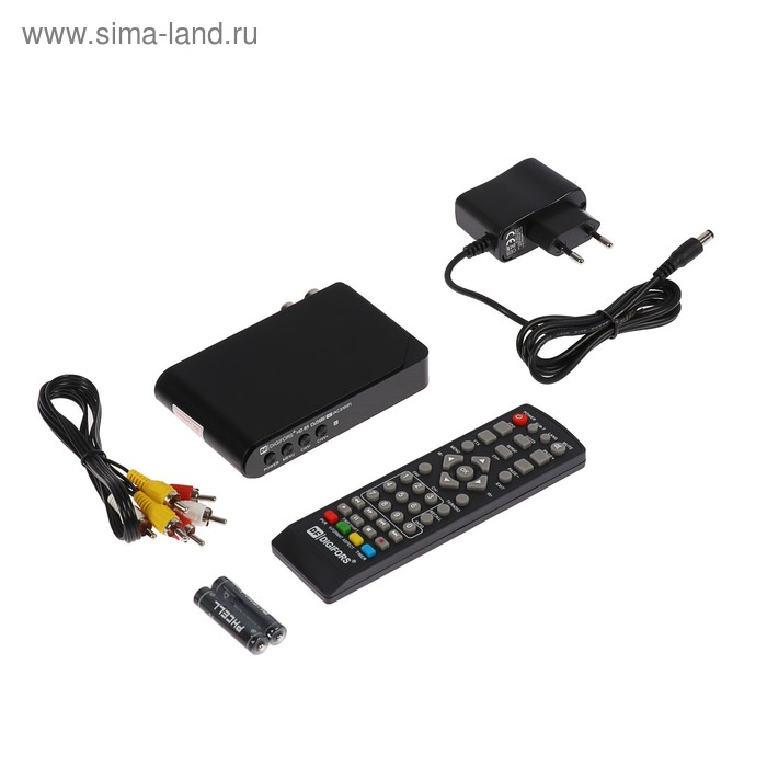 Приставка для цифрового ТВ Digifors HD 65, FullHD, DVB-T2/C, HDMI, RCA, USB, черная - Фото 1
