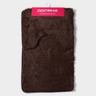 Коврики для ванной и туалета Доляна «Пушистик», 2 шт., 38×49 см, 49×79 см, коричневые - Фото 5