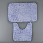 Набор ковриков для ванной и туалета Доляна «Пушистик», 2 шт, 38×40, 40×60 см, цвет сиренево-голубой - Фото 1
