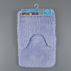 Набор ковриков для ванной и туалета Доляна «Пушистик», 2 шт, 38×40, 40×60 см, цвет сиренево-голубой - Фото 5