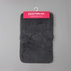 Коврики для ванной и туалета Доляна «Пушистик», 2 шт., 38×40 см, 40×60 см, серые - Фото 7