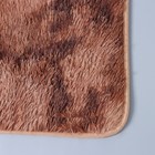 Набор ковриков для ванной и туалета Доляна «Пушистик», 2 шт, 38×40, 40×60 см, цвет коричневый - Фото 4