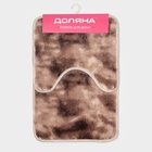 Коврики для ванной и туалета Доляна «Пушистик», 2 шт., 38×40, 40×60 см, коричневые - Фото 6