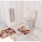 Коврики для ванной и туалета Доляна «Пушистик», 2 шт., 38×40, 40×60 см, коричневые - Фото 7