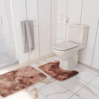 Коврики для ванной и туалета Доляна «Пушистик», 2 шт., 38×40, 40×60 см, коричневые - Фото 8