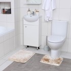 Коврики для ванной и туалета Доляна «Пушистик», 2 шт: 35×40 см, 40×60 см, цвет бежевый - Фото 5