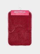 Коврики для ванной и туалета Доляна «Пушистик», 2 шт., 38×40 см, 40×60 см, бордовые - Фото 7