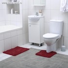 Набор ковриков для ванной и туалета Доляна «Пушистик», 2 шт, 38×40 см, 40×60 см, цвет бордовый - Фото 6
