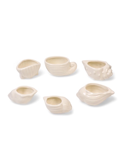 Набор декоративных кашпо для цветов «Ракушки», керамика, 6 шт.