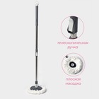 Швабра для мытья пола Доляна, телескопическая стальная ручка 80-115 см, насадка из микрофибры 87×16 см, серая - Фото 3