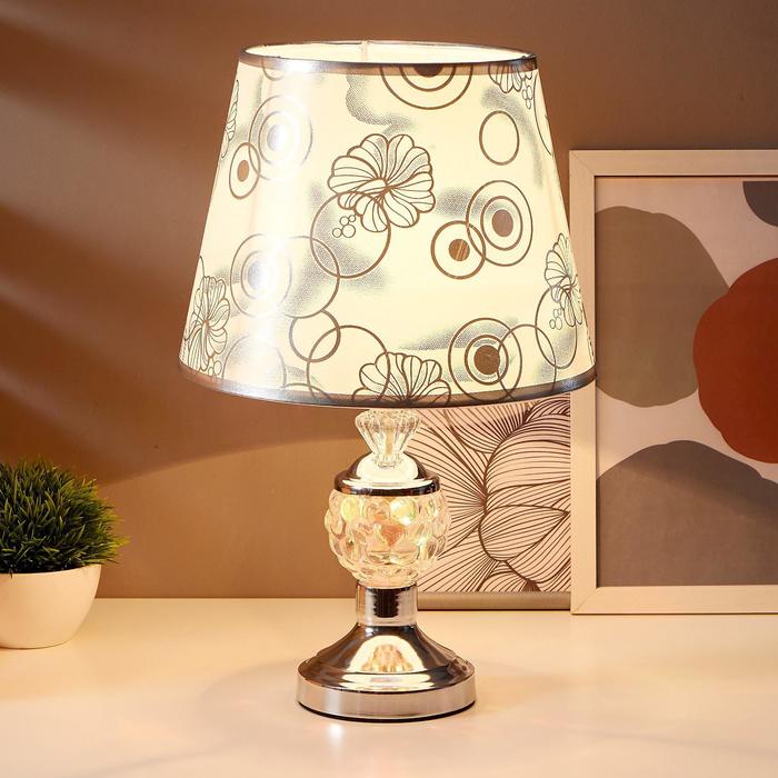Лампа настольная «Азалия» 1×40 Вт Е27 220 В серебро 25×25×40 см RISALUX