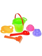 Набор игрушек для песочницы, 6 предметов: ведро, ситечко, совок, грабельки, формочки, МИКС - Фото 4