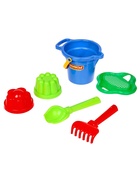 Набор игрушек для песочницы, 6 предметов: ведро, ситечко, совок, грабельки, формочки, МИКС - Фото 5