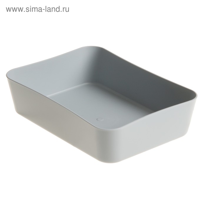 Лоток для канцелярских принадлежностей Стамм, 13 х 17.8 х 4,4 см, пластиковый, серый - Фото 1