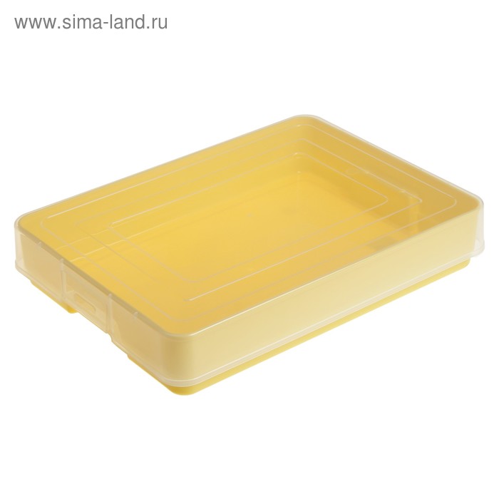Контейнер для документов А4, с защёлками, Pastel, жёлтый - Фото 1