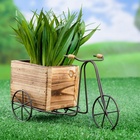 Декоративное кашпо для цветов «Велосипед», 23×8×12 см, дерево, металл, Greengo 3924361
