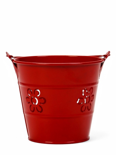 Кашпо «Ведёрко Леви», 10×10×10 см, красное