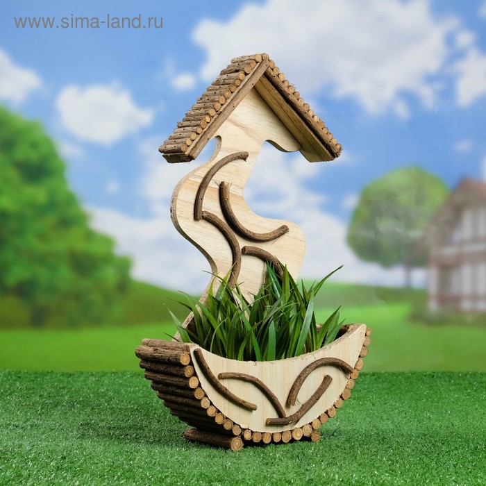 Кашпо "Домик с крышей №1" 10*25*41см - Фото 1