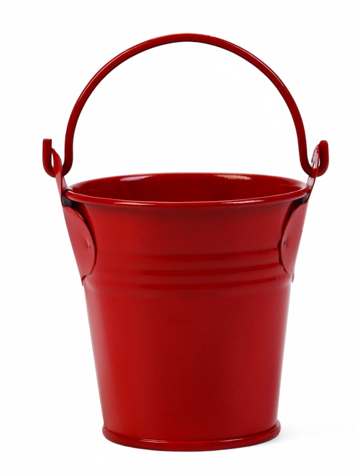 Фигурное кашпо для цветов «Ведёрко Томми», 6×6 см, металл, красное Фигурное кашпо для цветов «Ведёрко Томми», 6×6 см, металл, красное