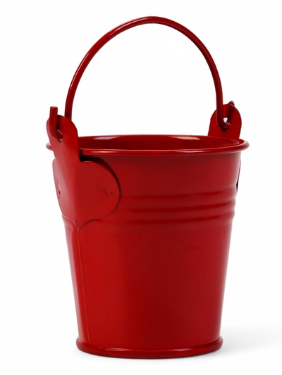 Фигурное кашпо для цветов «Ведёрко Томми», 6×6 см, металл, красное